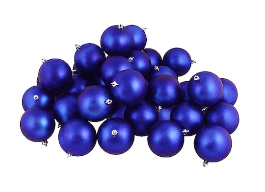 60ct Matte Lavish Blue Shatterproof Ball Ornaments
